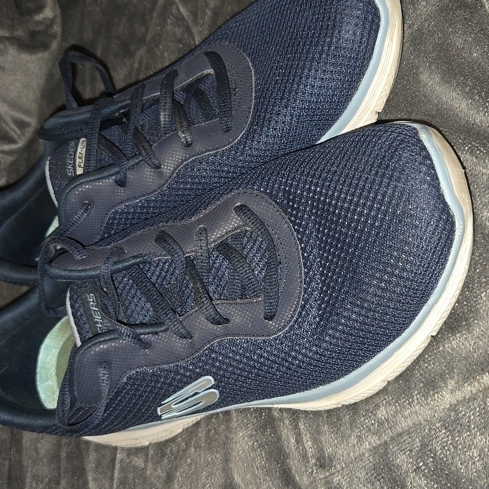 Skechers Flex Lite Navy In Size 9 - Picture 7 of 8